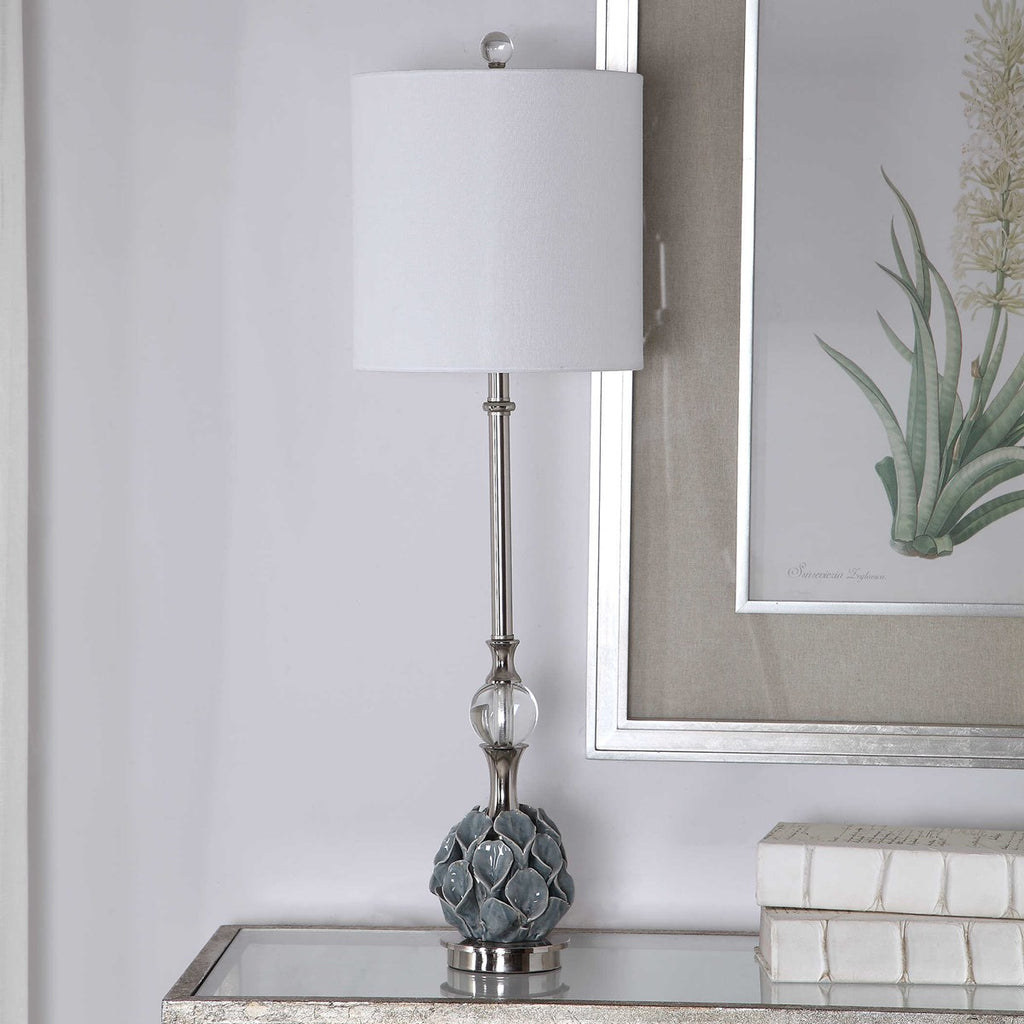Elody Blue Gray Buffet Lamp - Bombay Mercantile
