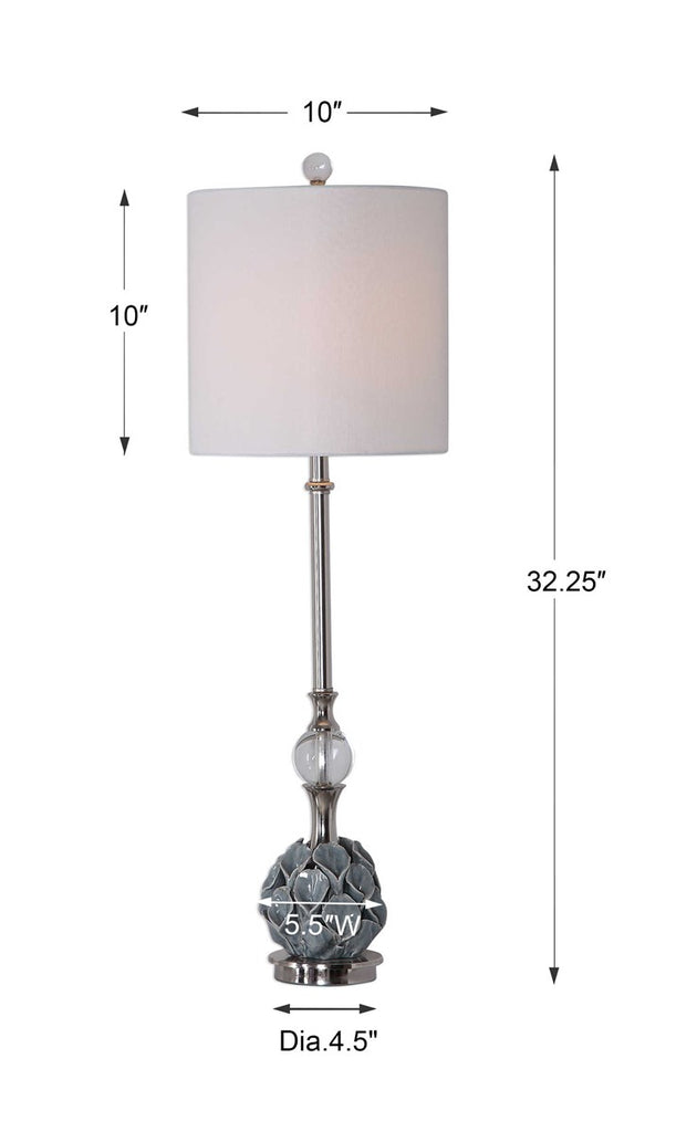 Elody Blue Gray Buffet Lamp - Bombay Mercantile