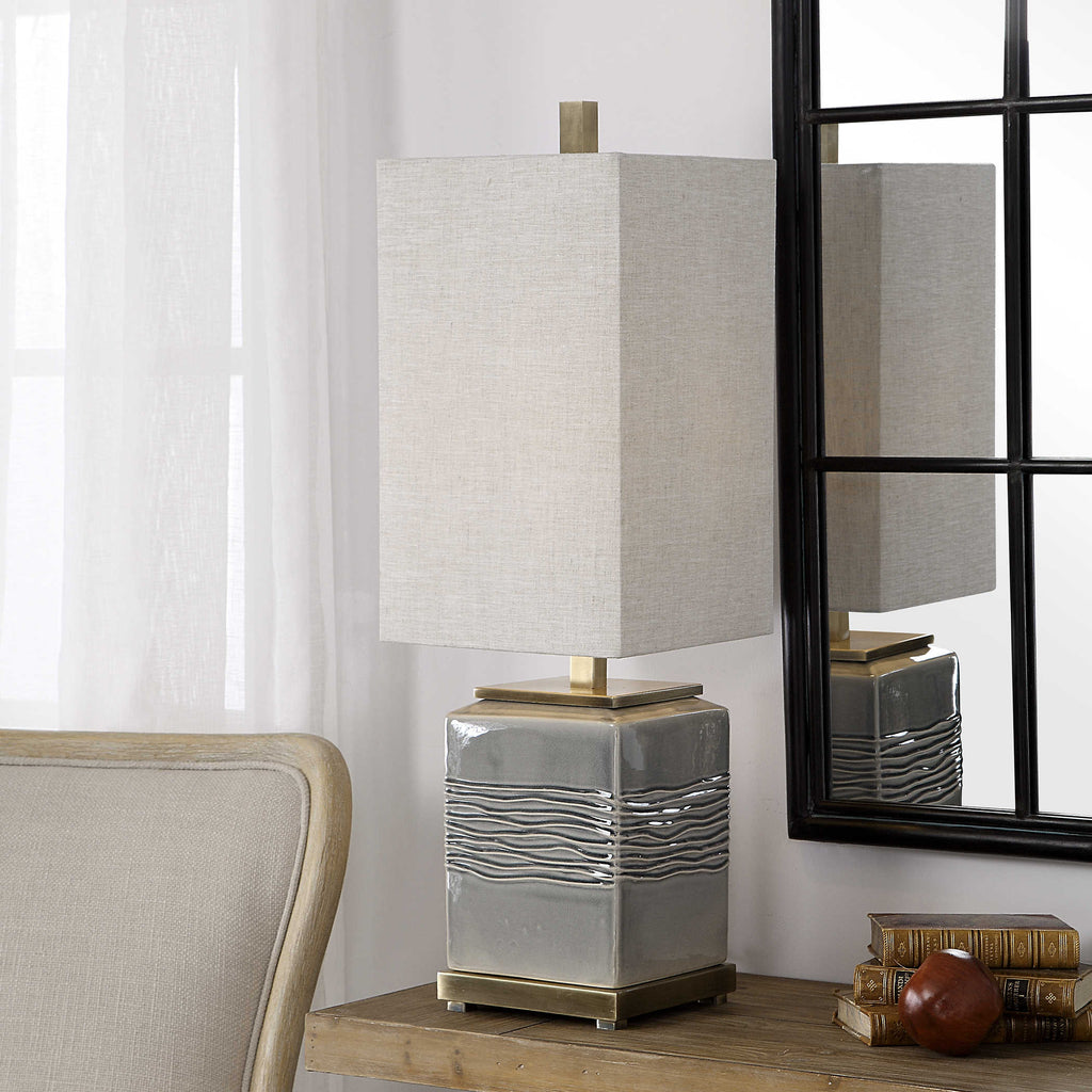 Covey Gray Glaze Buffet Lamp - Bombay Mercantile