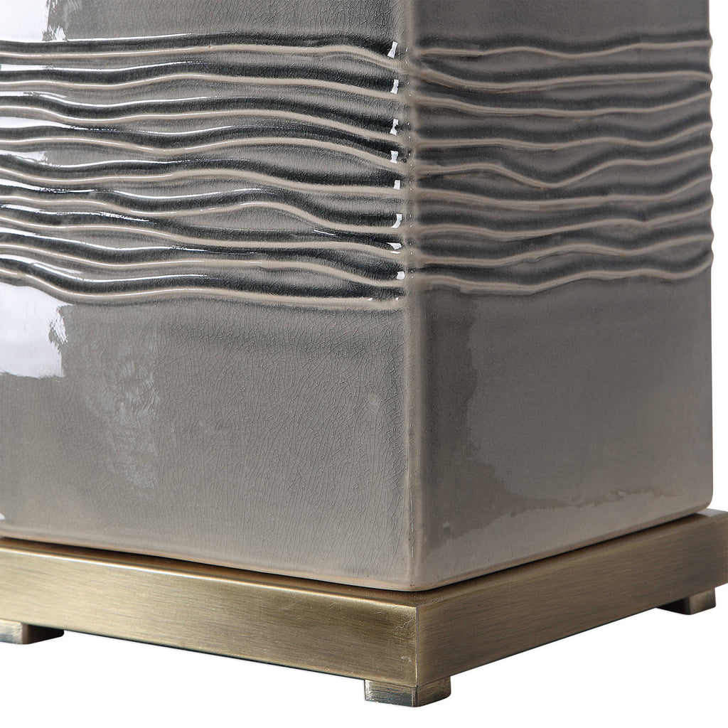 Covey Gray Glaze Buffet Lamp - Bombay Mercantile