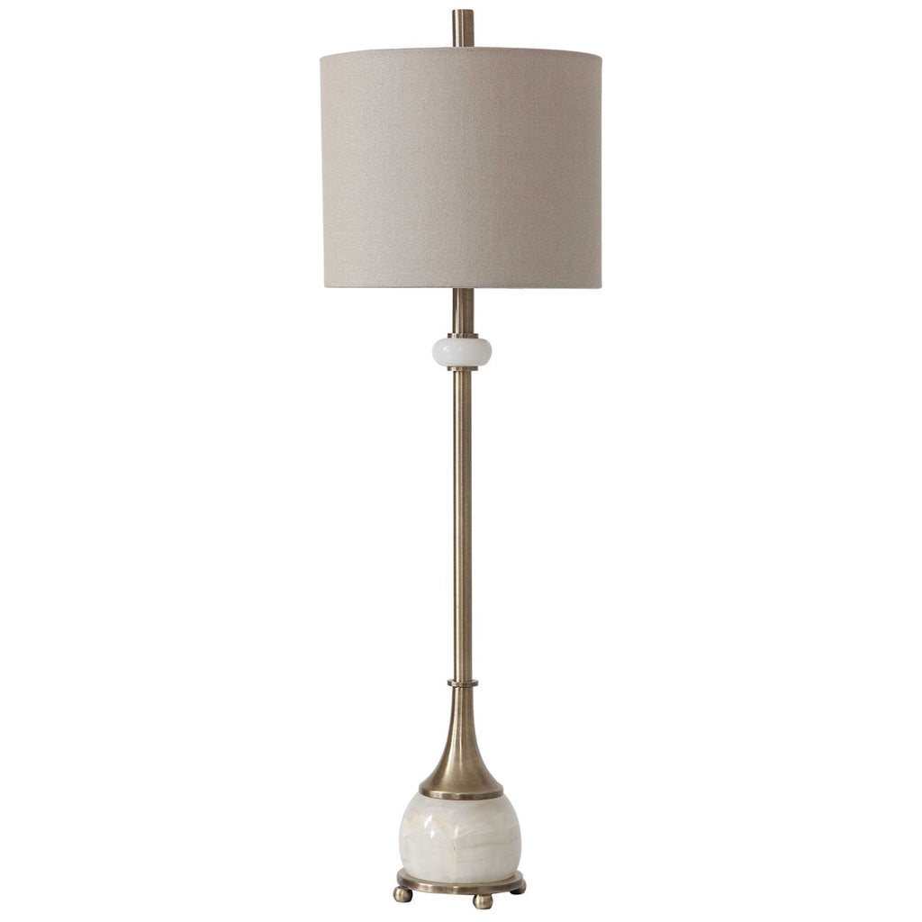 Natania Plated Brass Buffet Lamp - Bombay Mercantile
