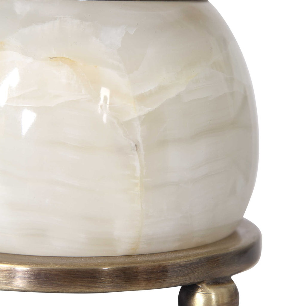 Natania Plated Brass Buffet Lamp - Bombay Mercantile