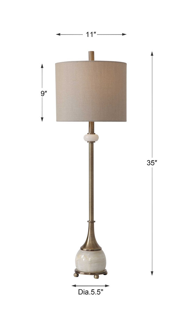 Natania Plated Brass Buffet Lamp - Bombay Mercantile