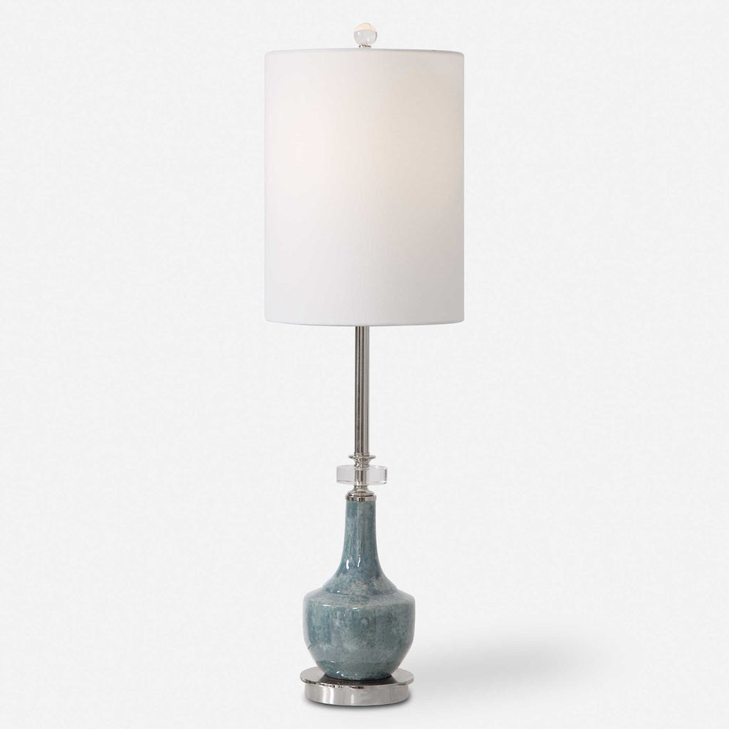 Piers Mottled Blue Buffet Lamp - Bombay Mercantile