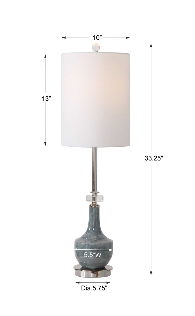 Piers Mottled Blue Buffet Lamp - Bombay Mercantile