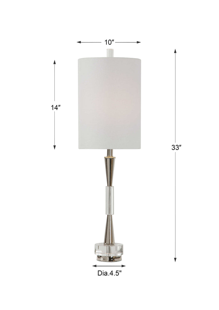 Azaria Polished Nickel Buffet Lamp - Bombay Mercantile