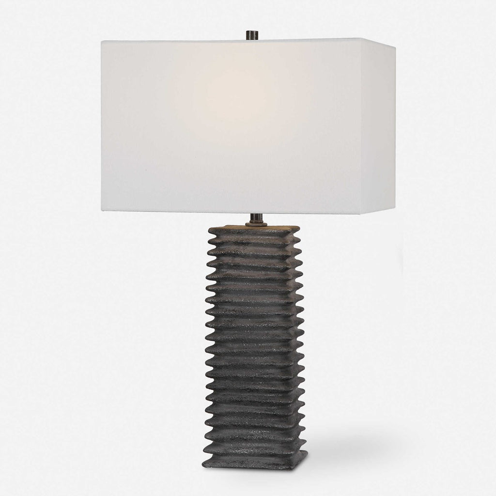 Sanderson Metallic Charcoal Table Lamp - Bombay Mercantile