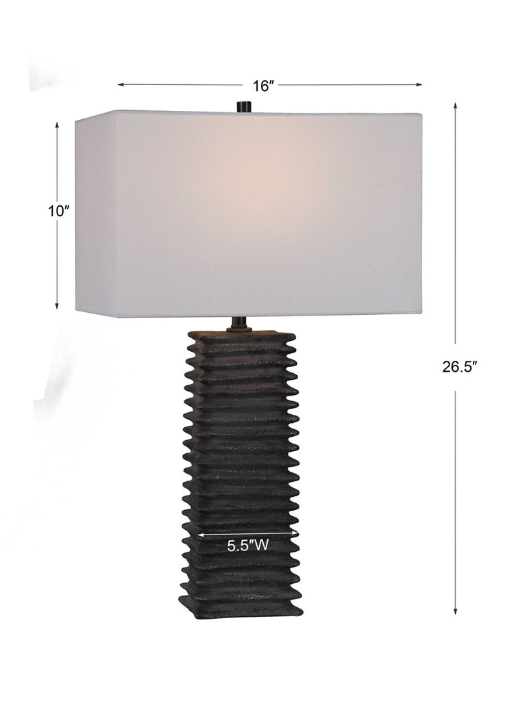 Sanderson Metallic Charcoal Table Lamp - Bombay Mercantile