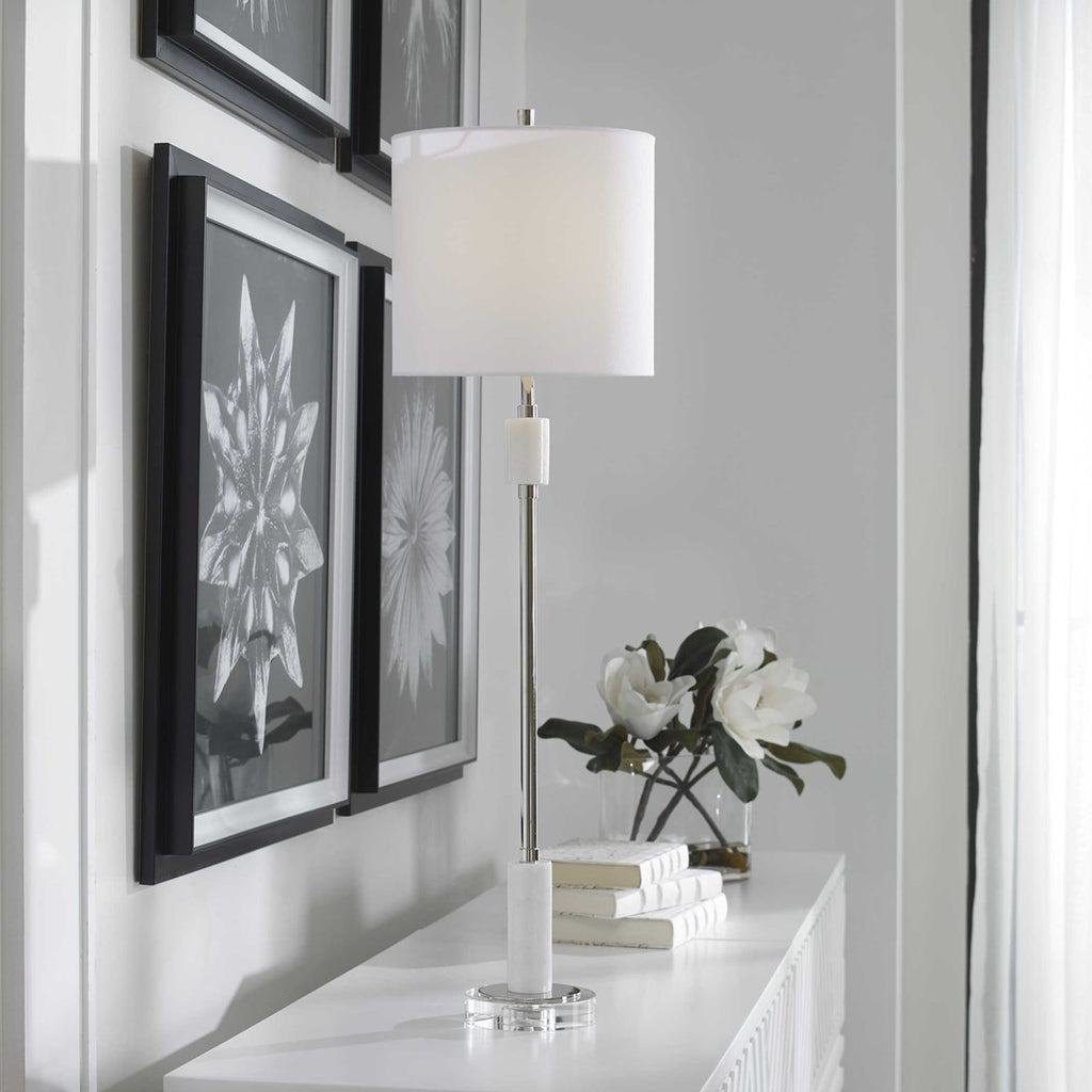 Sussex Nickel Buffet Lamp - Bombay Mercantile