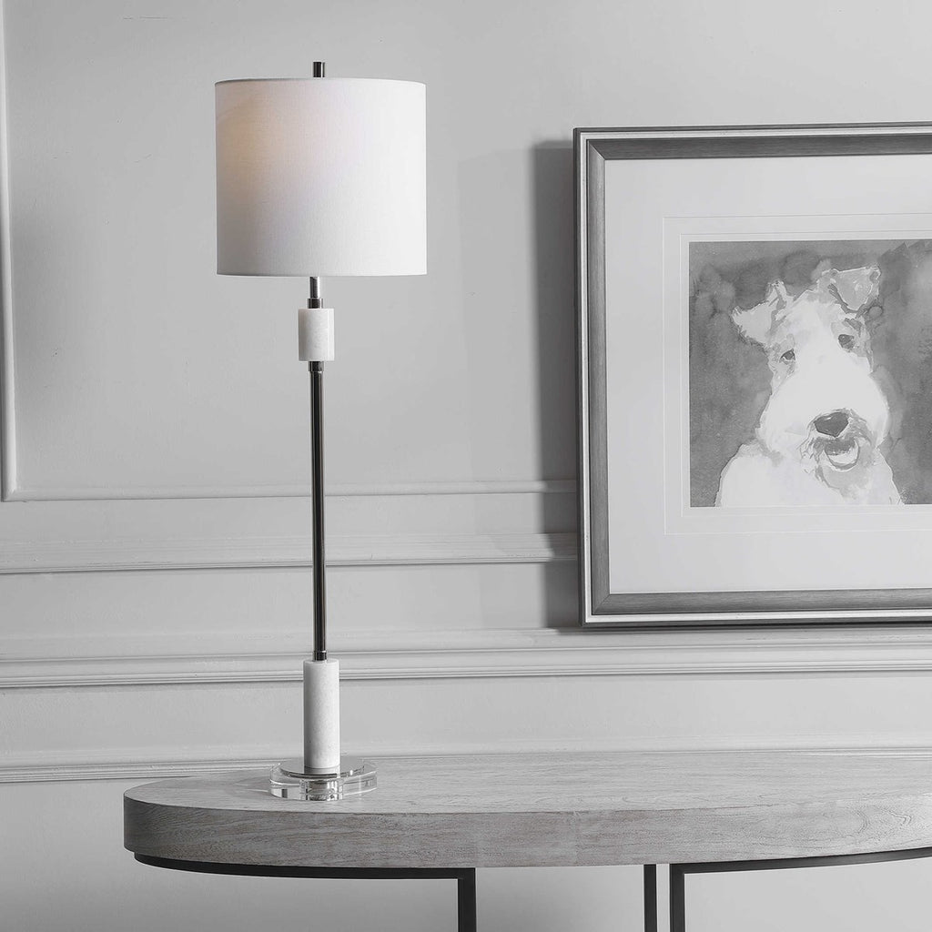 Sussex Nickel Buffet Lamp - Bombay Mercantile