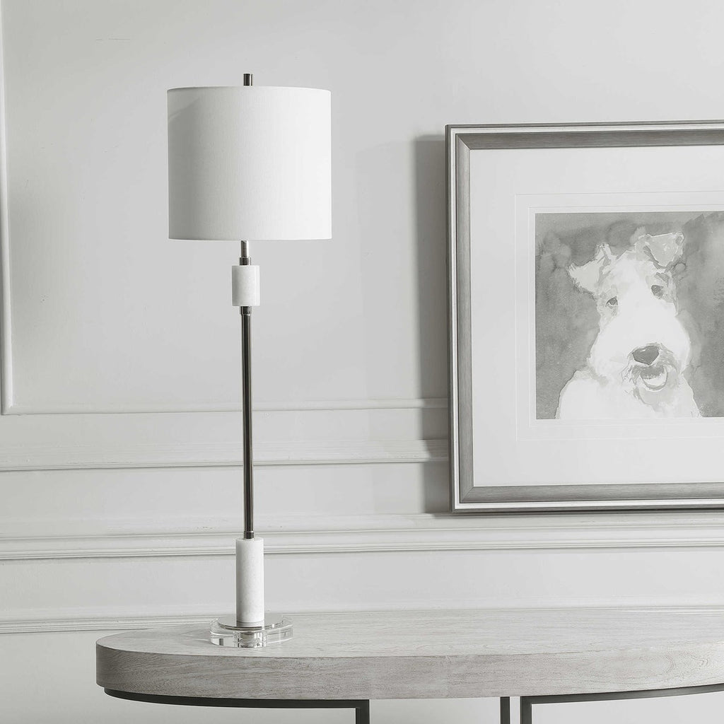 Sussex Nickel Buffet Lamp - Bombay Mercantile