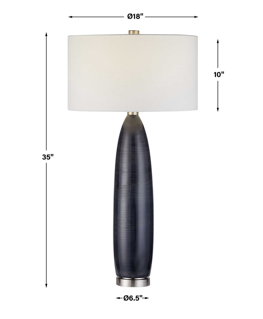 Cullen Blue Gray Table Lamp - Bombay Mercantile