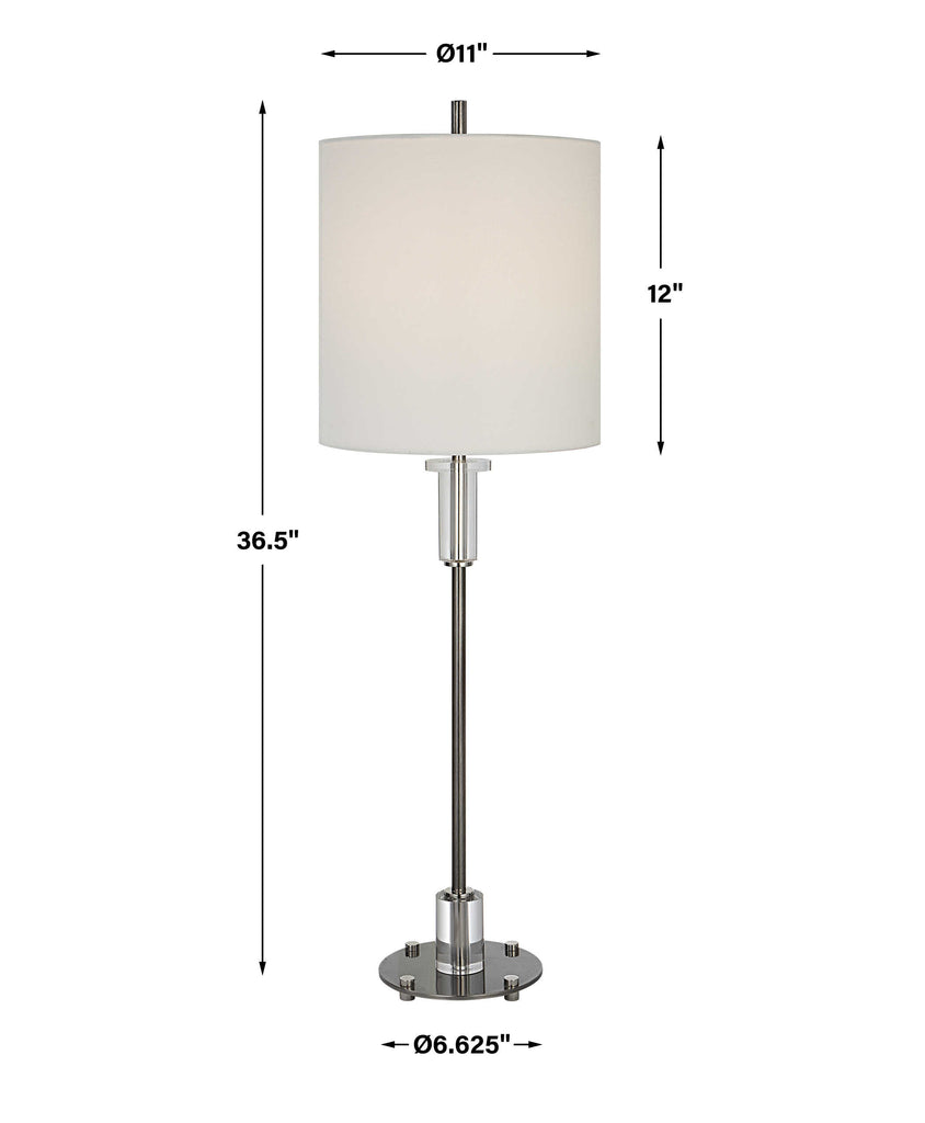 Aurelia Steel Buffet Lamp - Bombay Mercantile