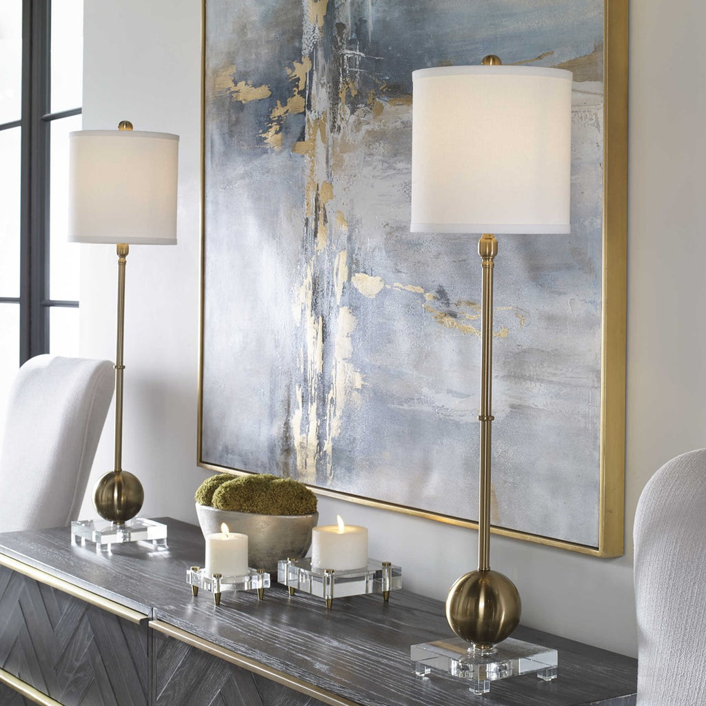 Laton Brass Buffet Lamp - Bombay Mercantile