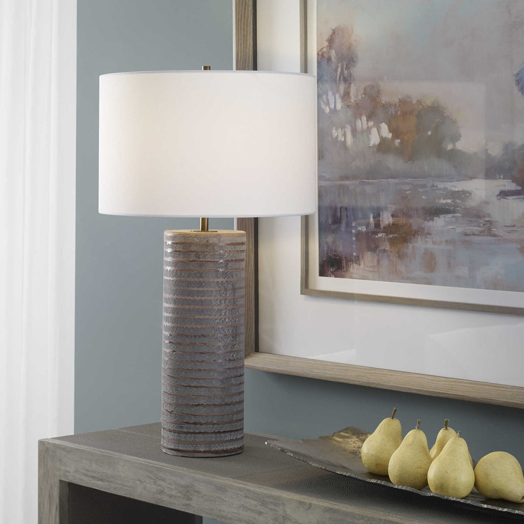 Monolith Gray Table Lamp - Bombay Mercantile
