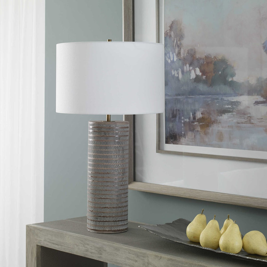 Monolith Gray Table Lamp - Bombay Mercantile