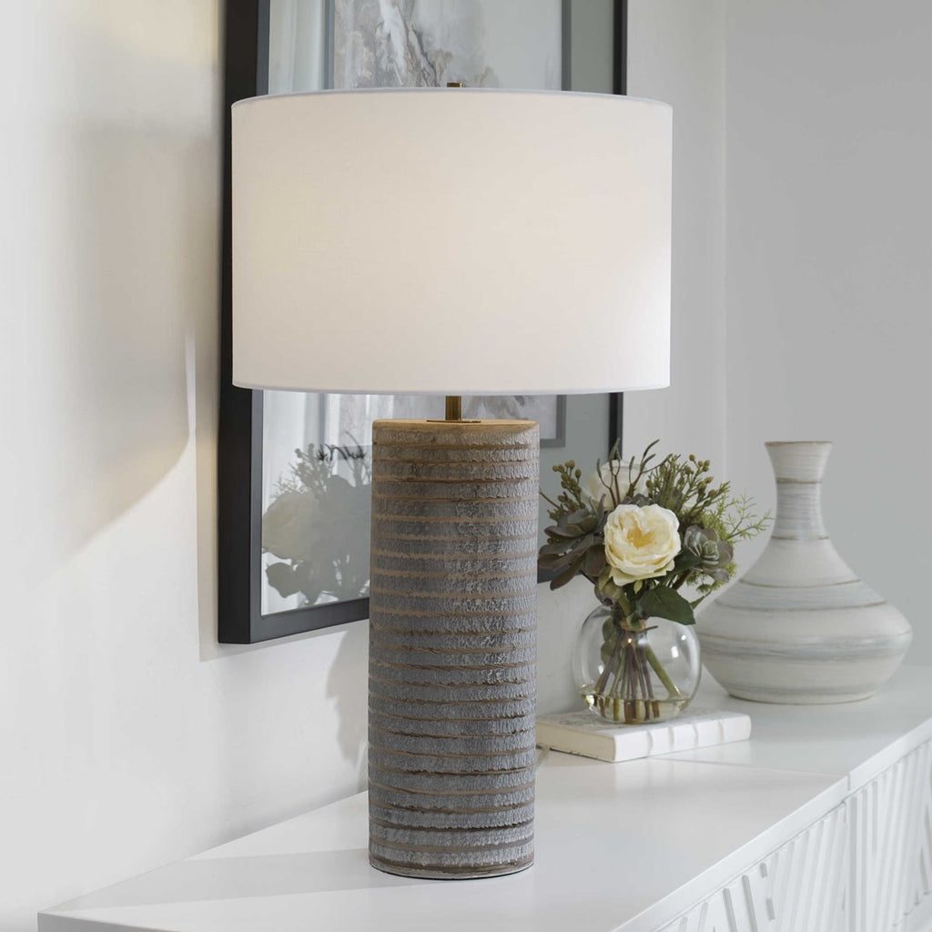 Monolith Gray Table Lamp - Bombay Mercantile