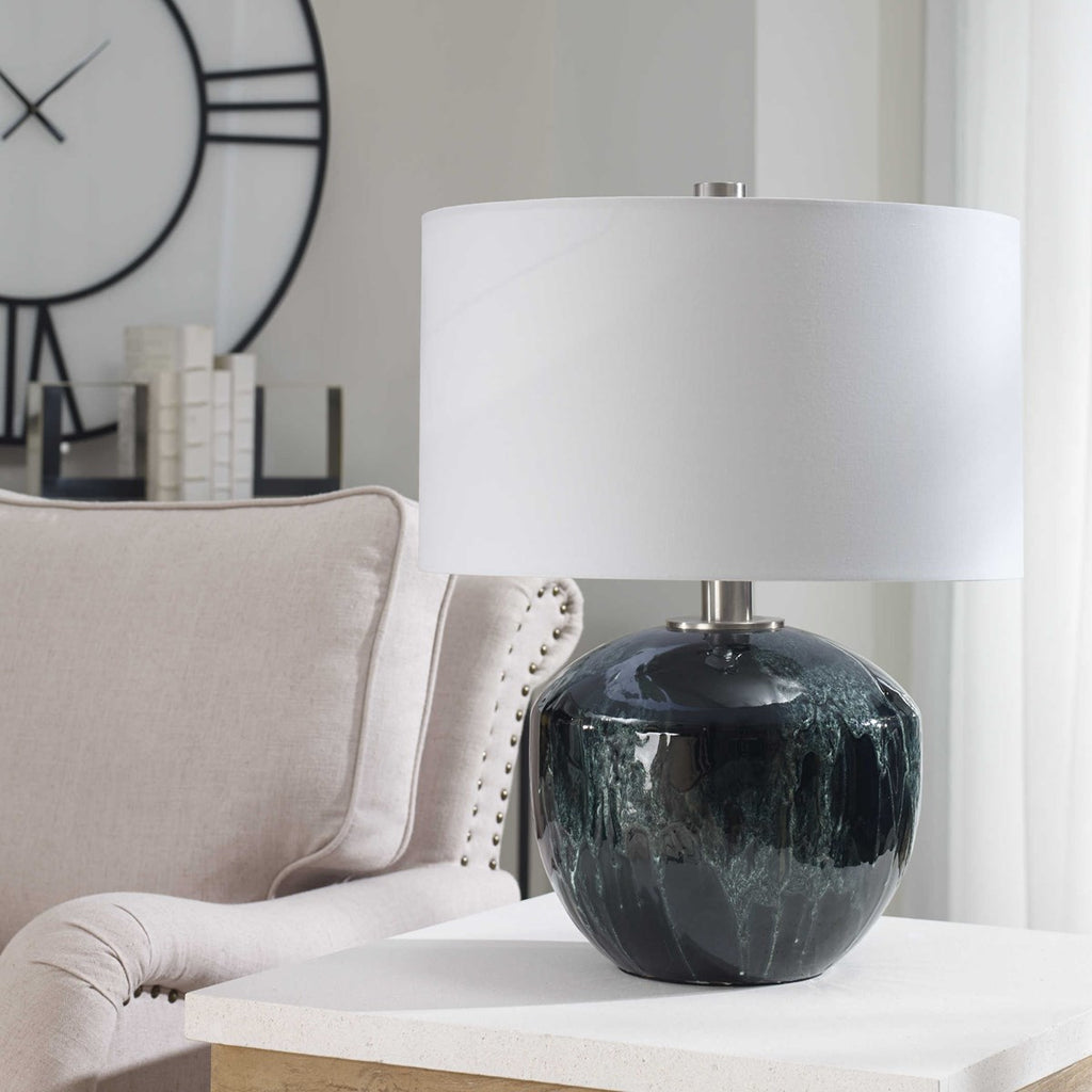 Highlands Deep Green Table Lamp - Bombay Mercantile