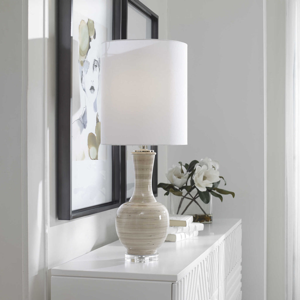 Chalice Striped Table Lamp - Bombay Mercantile