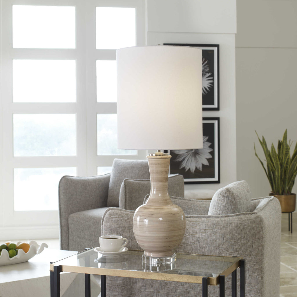 Chalice Striped Table Lamp - Bombay Mercantile