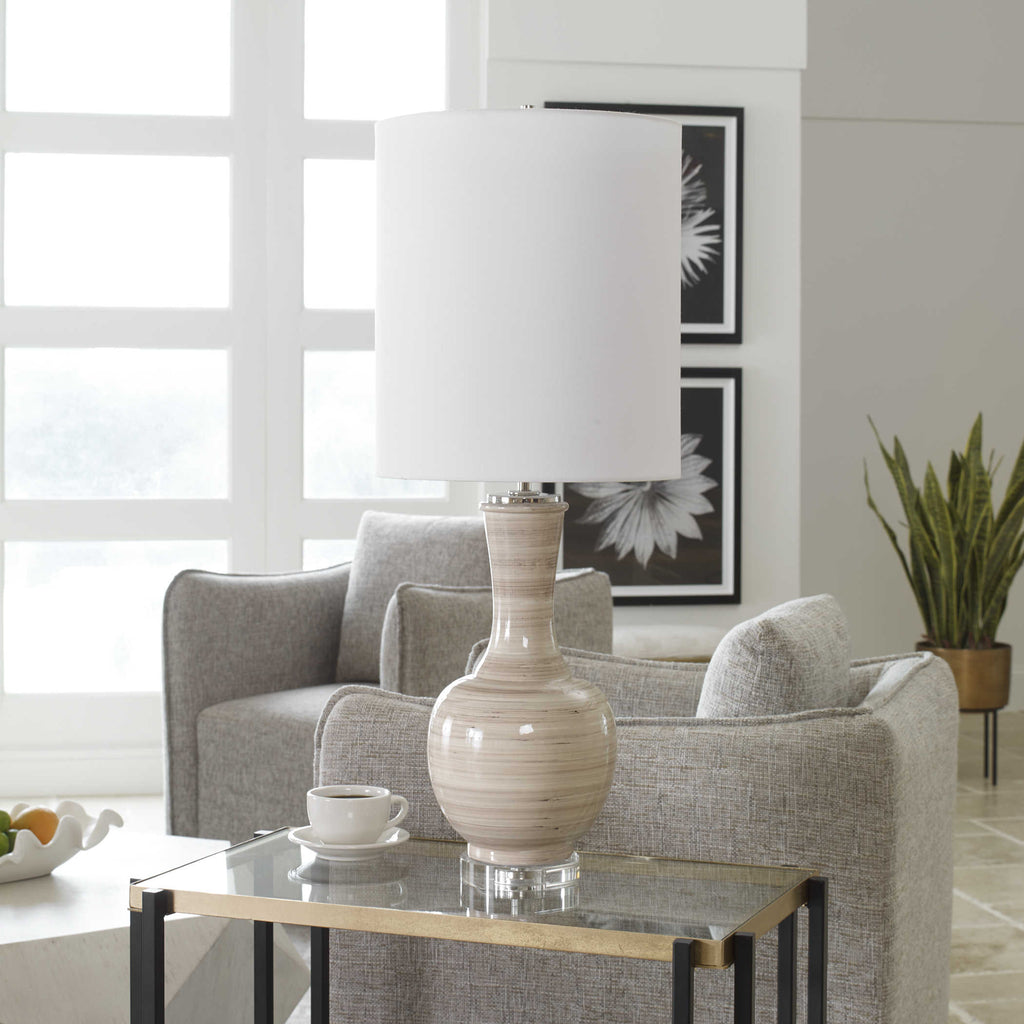 Chalice Striped Table Lamp - Bombay Mercantile
