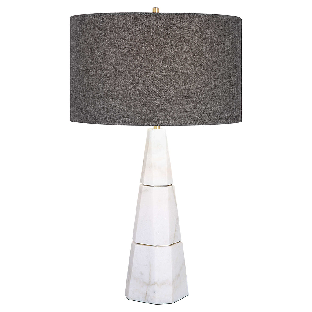 Citadel White Marble Table Lamp - Bombay Mercantile