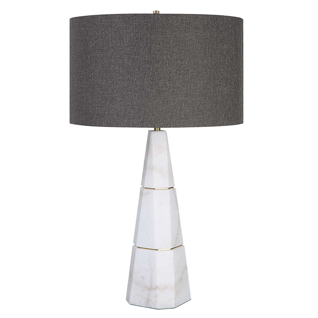 Citadel White Marble Table Lamp - Bombay Mercantile