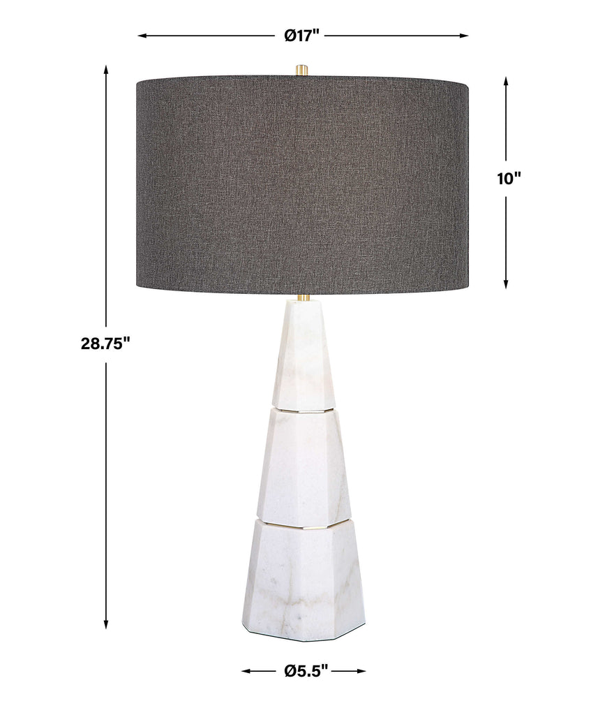 Citadel White Marble Table Lamp - Bombay Mercantile