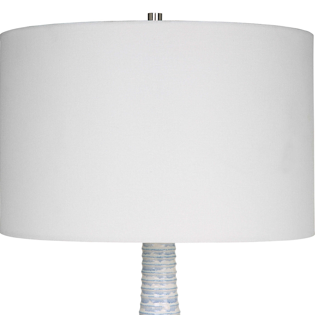 Clariot Ribbed Blue Table Lamp - Bombay Mercantile