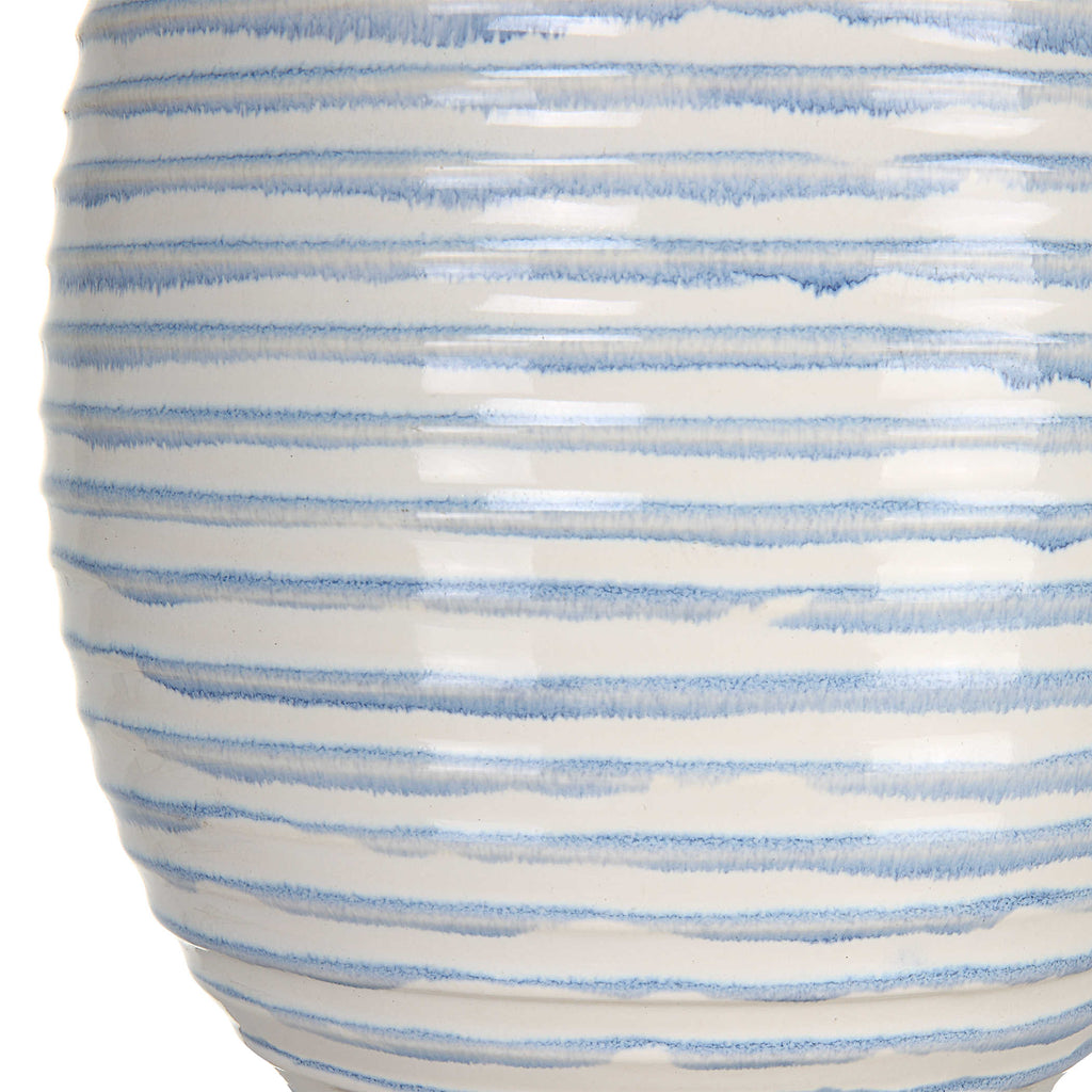 Clariot Ribbed Blue Table Lamp - Bombay Mercantile
