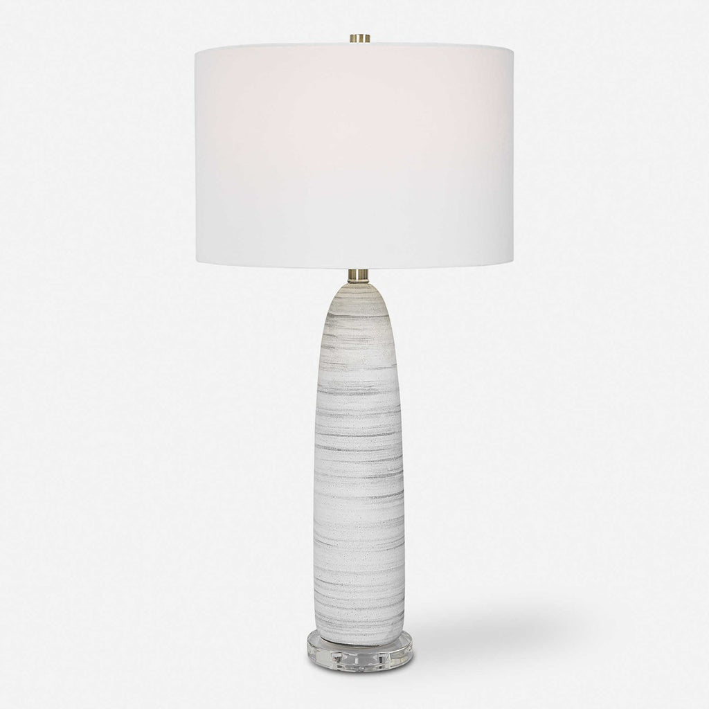 Levadia Matte White Table Lamp - Bombay Mercantile