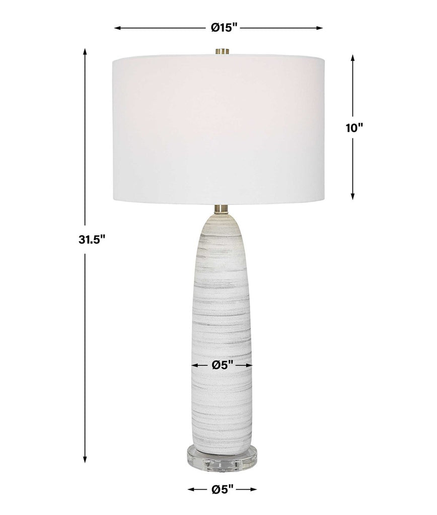 Levadia Matte White Table Lamp - Bombay Mercantile