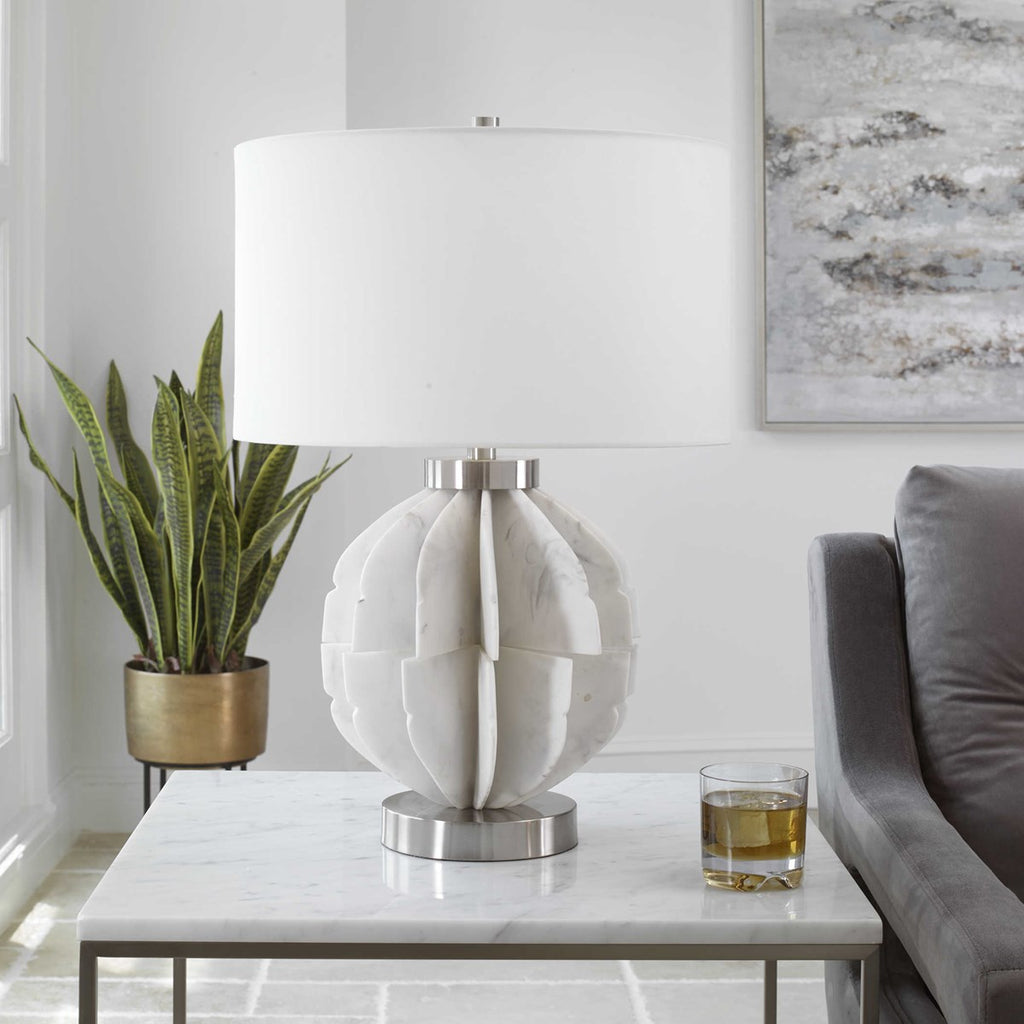 Repetition White Marble Table Lamp - Bombay Mercantile
