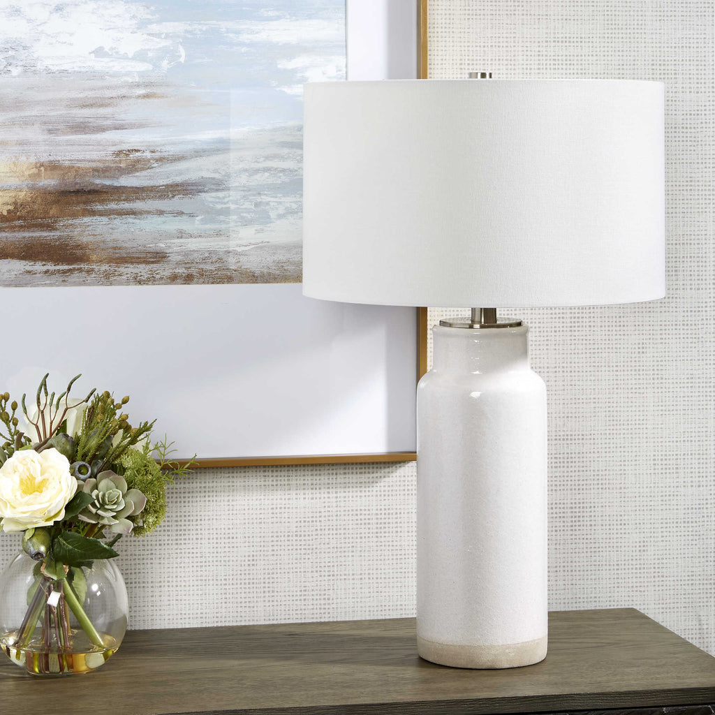 Albany White Farmhouse Table Lamp - Bombay Mercantile