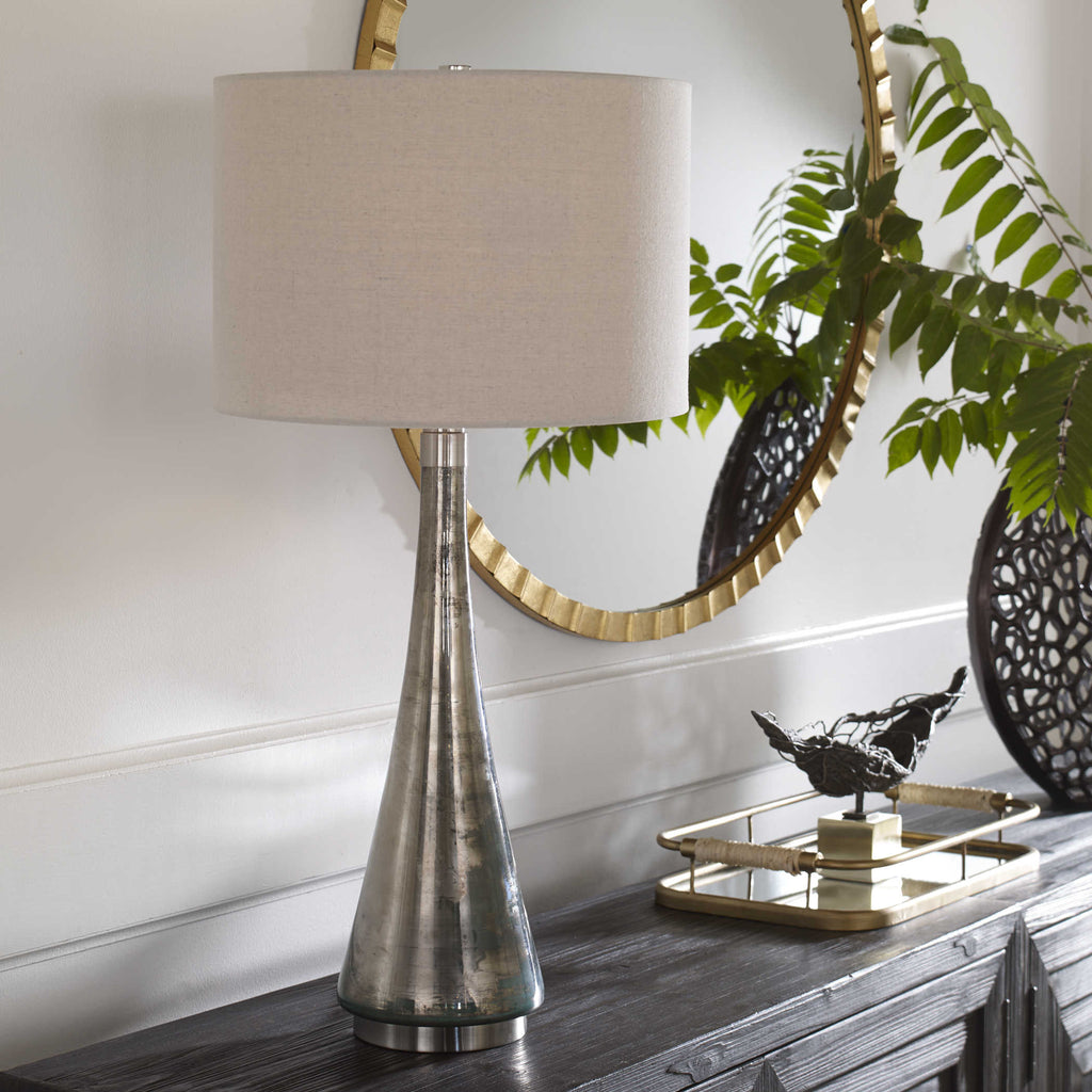 Contour Metallic Glass Table Lamp - Bombay Mercantile