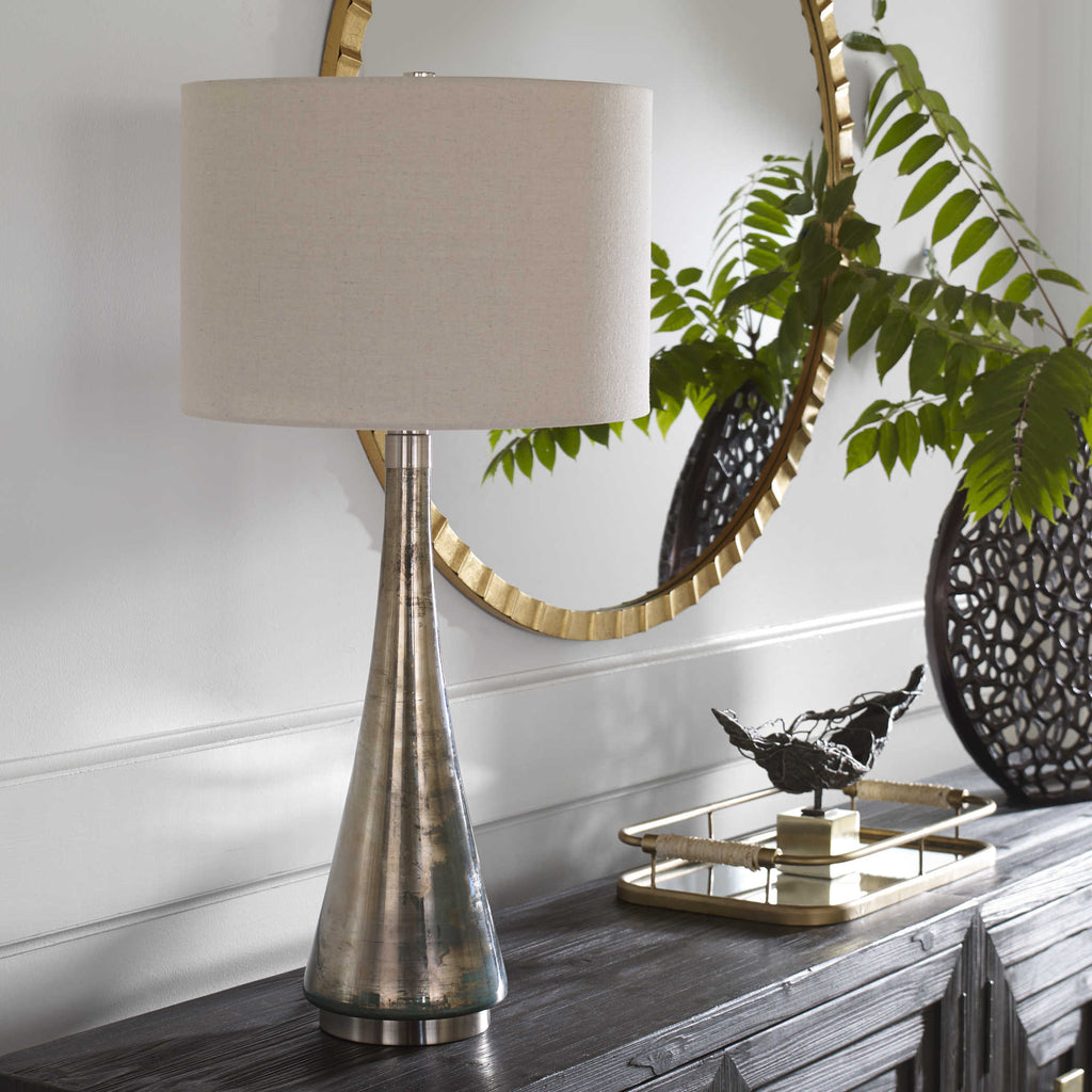 Contour Metallic Glass Table Lamp - Bombay Mercantile