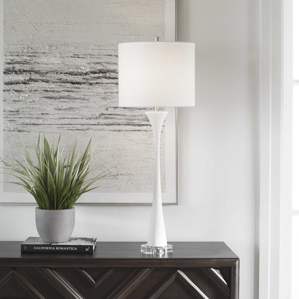 Fountain White Marble Buffet Lamp - Bombay Mercantile