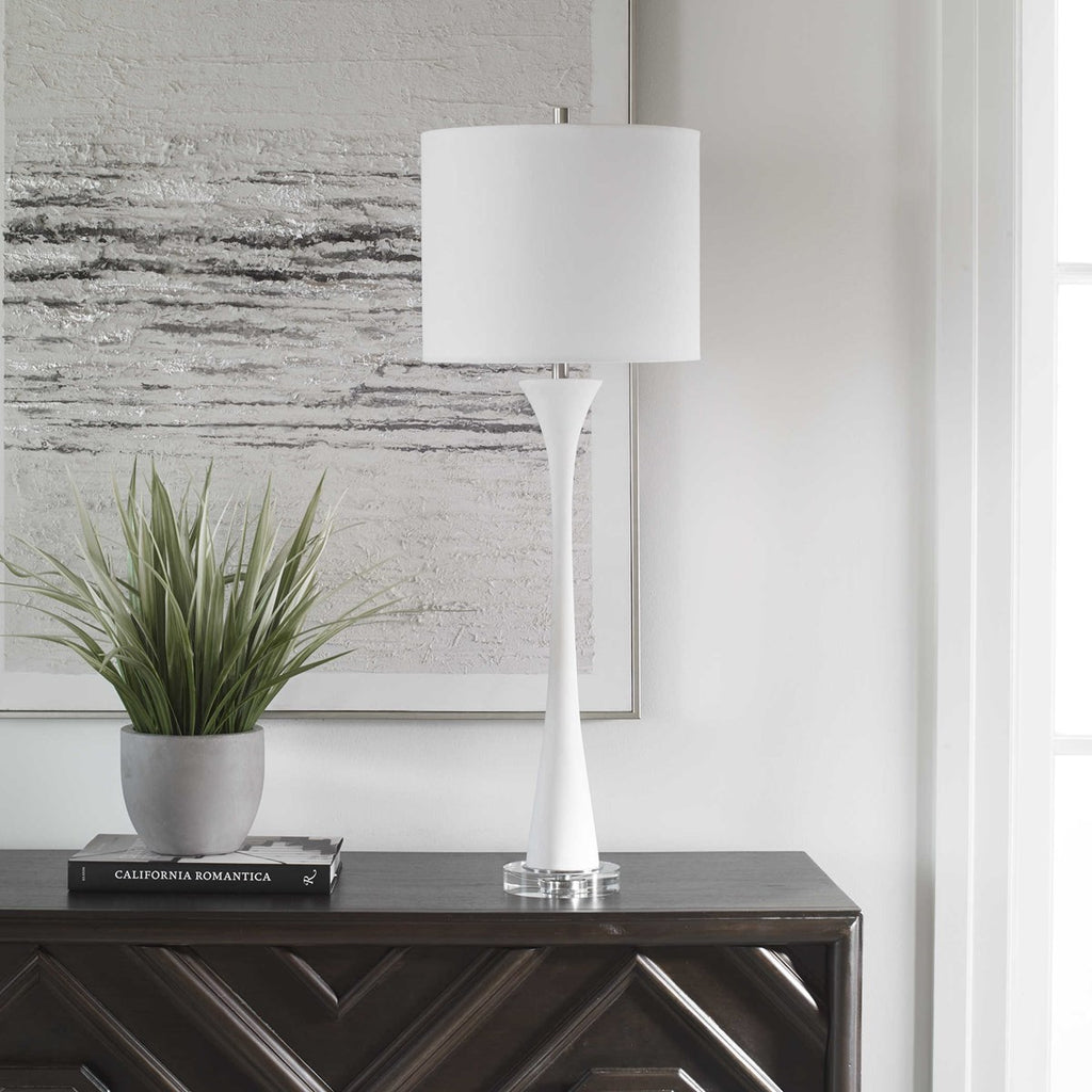 Fountain White Marble Buffet Lamp - Bombay Mercantile