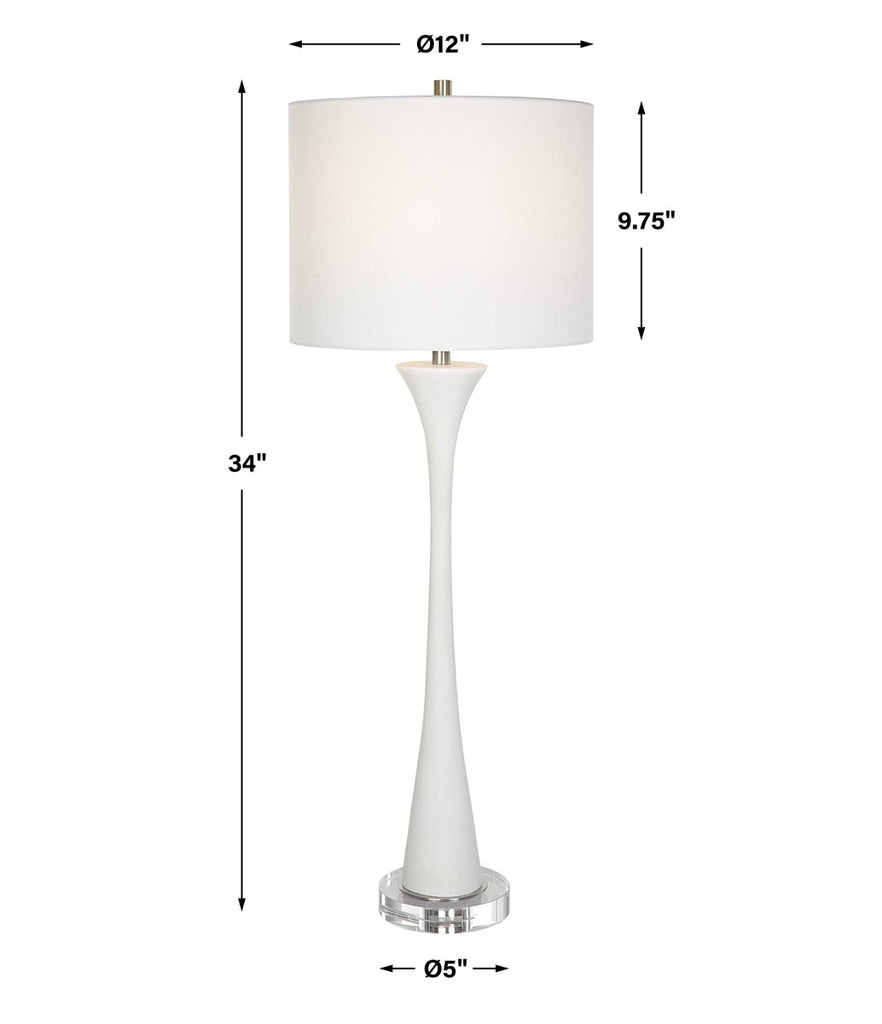 Fountain White Marble Buffet Lamp - Bombay Mercantile