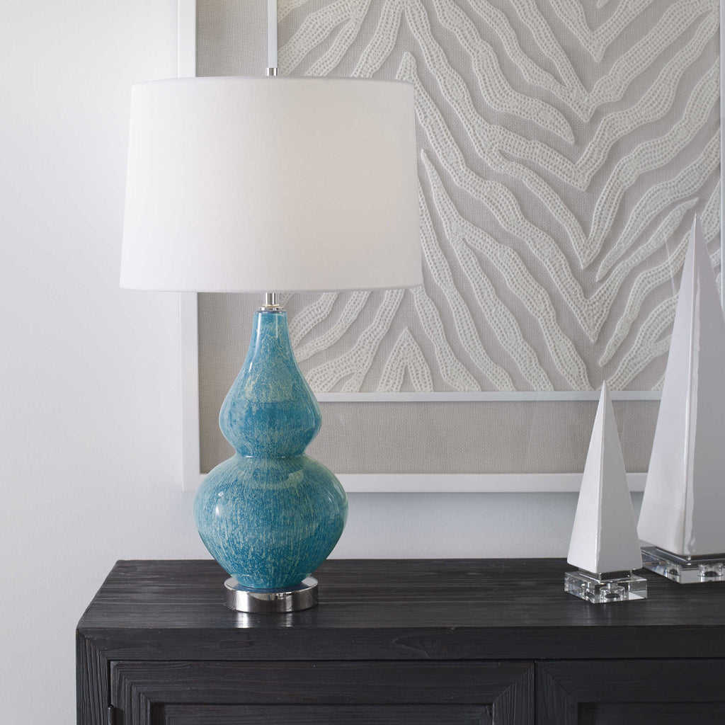 Avalon Blue Table Lamp - Bombay Mercantile