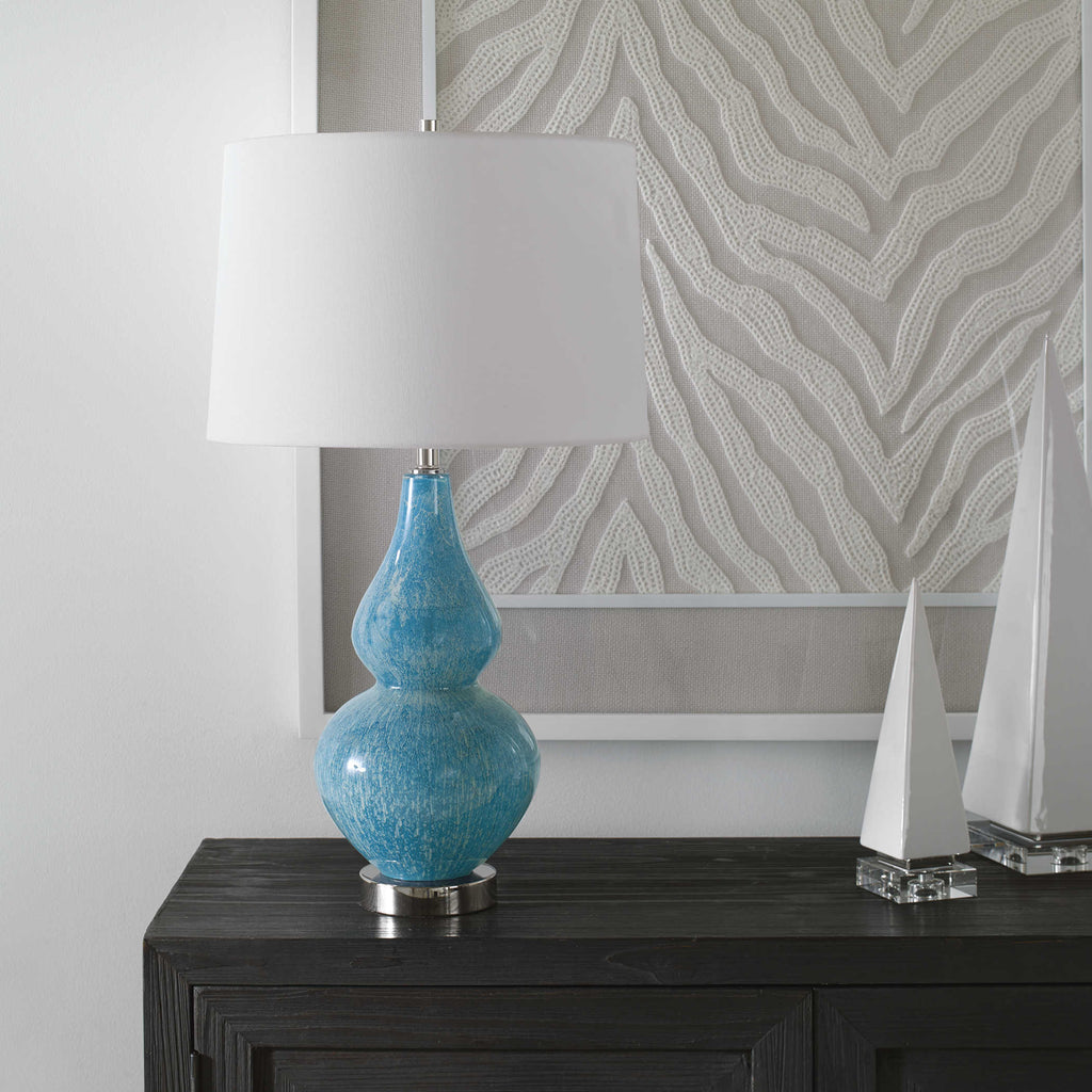 Avalon Blue Table Lamp - Bombay Mercantile