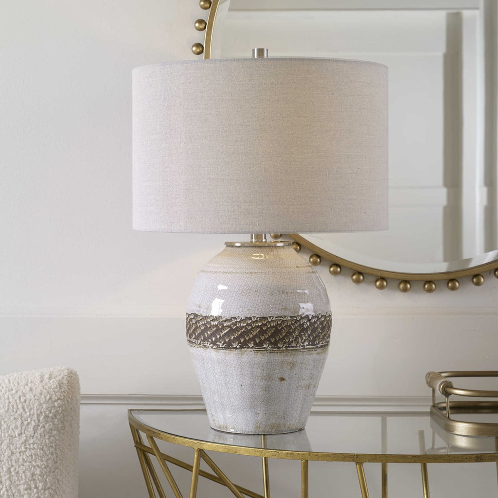 Poul Crackled Table Lamp - Bombay Mercantile