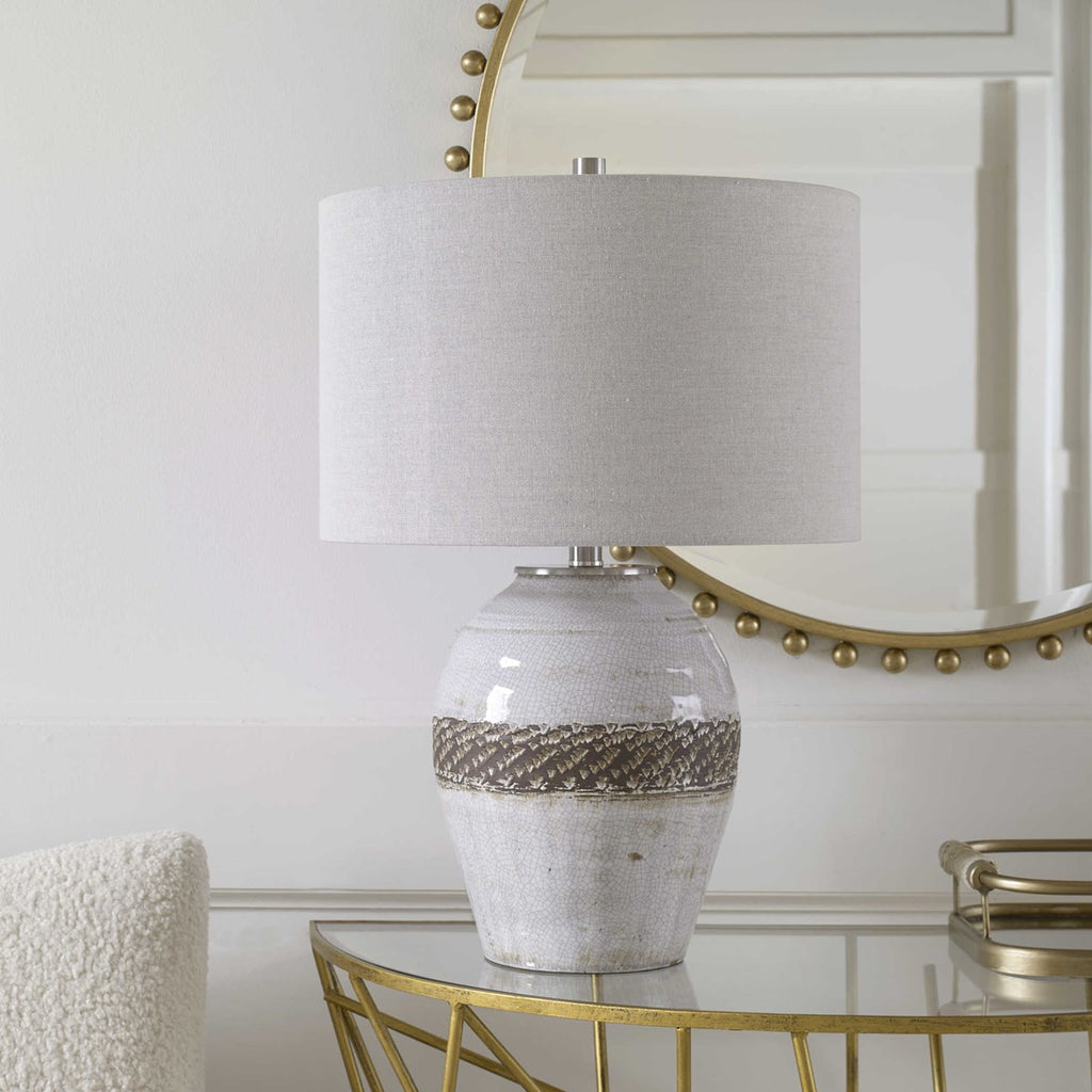 Poul Crackled Table Lamp - Bombay Mercantile
