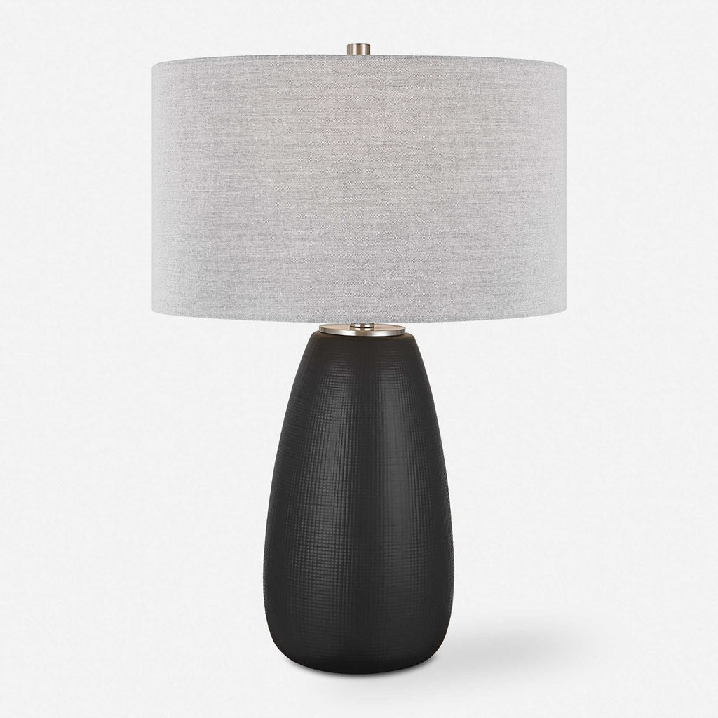 Twilight Satin Black Table Lamp - Bombay Mercantile