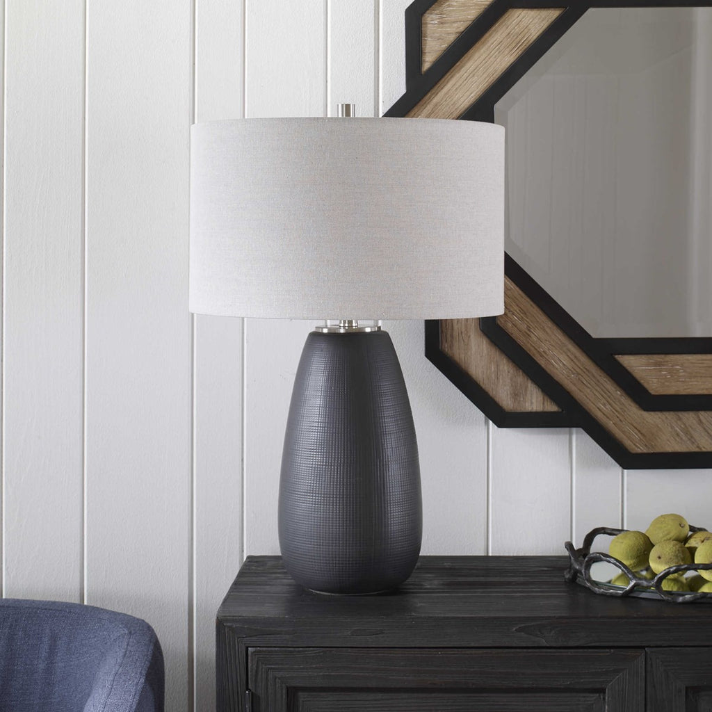 Twilight Satin Black Table Lamp - Bombay Mercantile