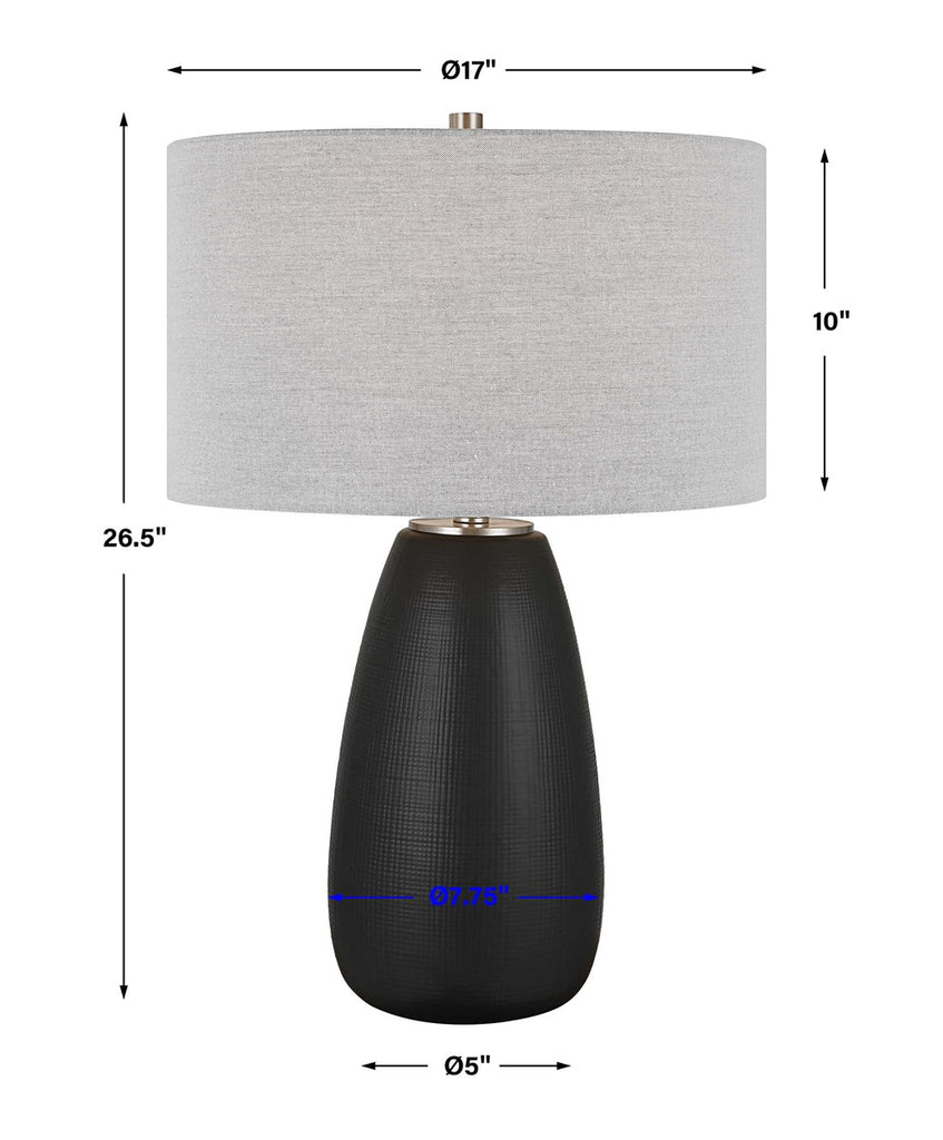 Twilight Satin Black Table Lamp - Bombay Mercantile