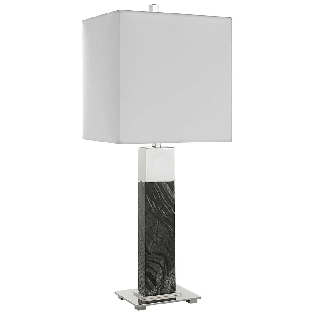 Pilaster Black Marble Table Lamp - Bombay Mercantile