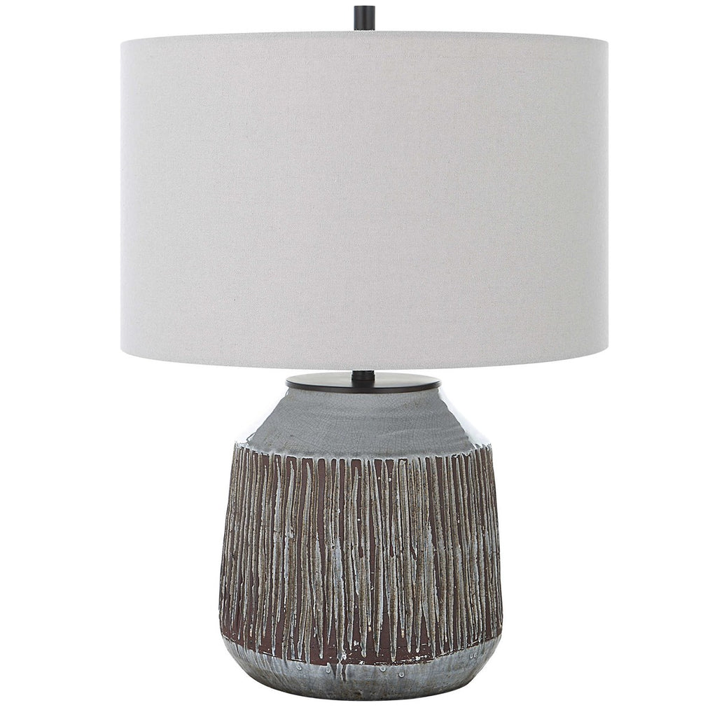 Neolithic Blue-Gray Table Lamp - Bombay Mercantile