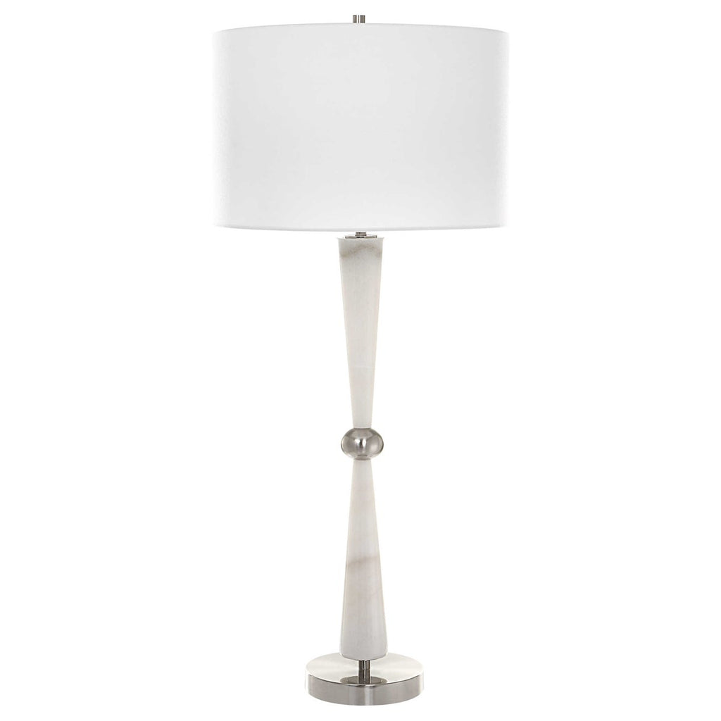 Hourglass White Table Lamp - Bombay Mercantile