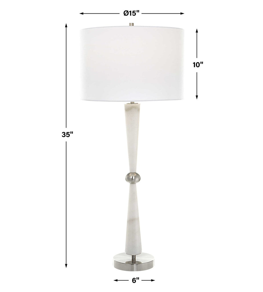 Hourglass White Table Lamp - Bombay Mercantile